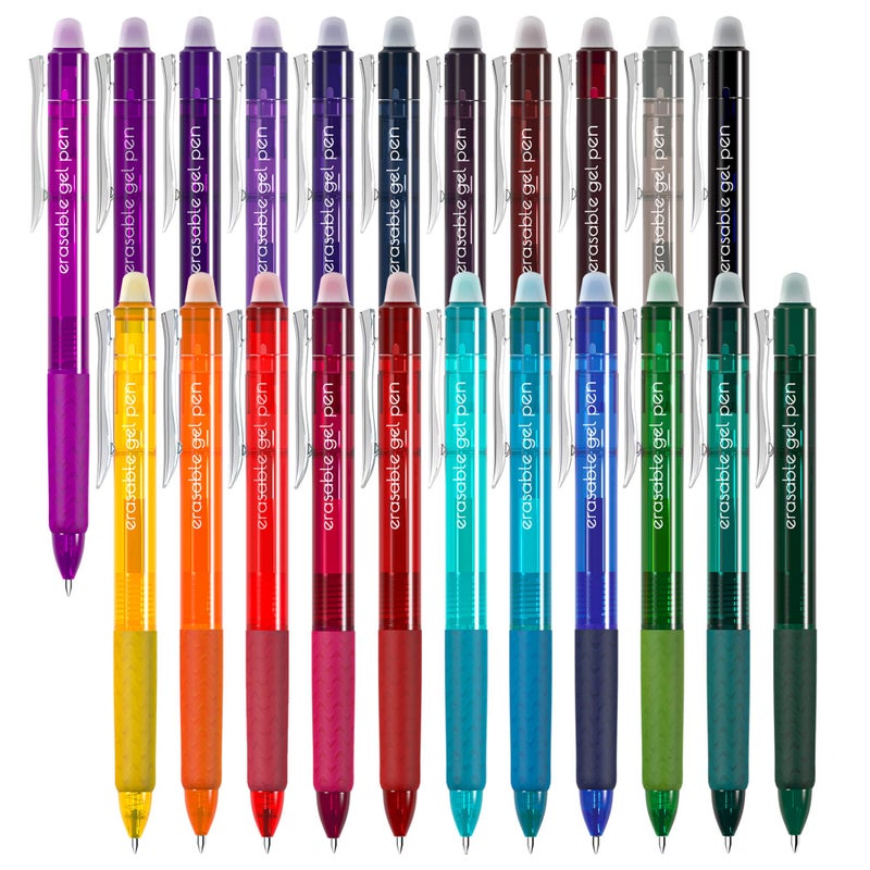 Vanstek 22 Colors Retractable Erasable Gel Pens Clicker, Fine Point(0.7), Make Mistakes Disappear, Premium Comfort Grip for Drawing Writing Planner and Crossword Puzzles - Image 1